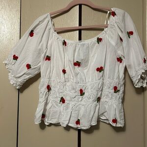 Cherry print crop top